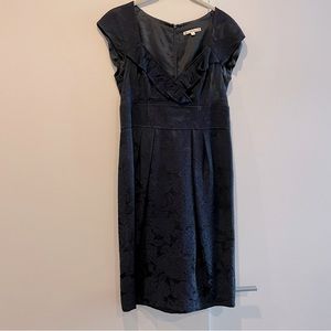 Nanette Lepore Jacquard Brocade Vintage Cocktail Dress Sweetheart Ruffle Size 10